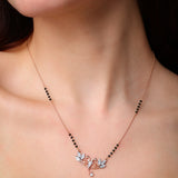 Peacock Symphony Diamond Pendant with Mangalsutra