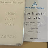Silver LBMA Hindustan Platinum 1KG Bar