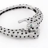 Ebony Panther Silver Cuff Bracelet - Diavo Jewels