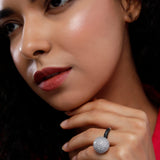 Dazzling Sphere of Glamour Silver Ring - Diavo Jewels