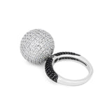 Dazzling Sphere of Glamour Silver Ring - Diavo Jewels