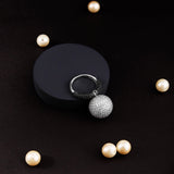 Dazzling Sphere of Glamour Silver Ring - Diavo Jewels