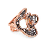 Rosé Fleur in Midnight Silver Ring - Diavo Jewels