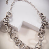 Dazzling Cubic Curb Silver Necklace - Diavo Jewels