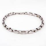 Nomad Wanderer Curb Rhodium Plated Men's Silver Bracelet - Diavo Jewels