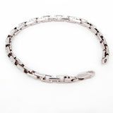 Nomad Wanderer Curb Rhodium Plated Men's Silver Bracelet - Diavo Jewels