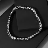 Maverick Block Rhodium Plated Men's Silver Bracelet - Diavo Jewels