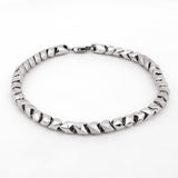 Maverick Block Rhodium Plated Men's Silver Bracelet - Diavo Jewels