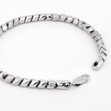 Maverick Block Rhodium Plated Men's Silver Bracelet - Diavo Jewels