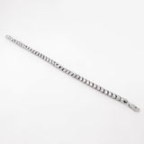 Maverick Block Rhodium Plated Men's Silver Bracelet - Diavo Jewels