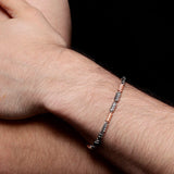 Rugged Link Dual-Tone Men's Silver Bracelet - Diavo Jewels