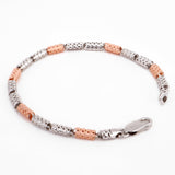Rugged Link Dual-Tone Men's Silver Bracelet - Diavo Jewels