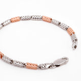 Rugged Link Dual-Tone Men's Silver Bracelet - Diavo Jewels