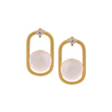 Silver Encased Pearl Earrings - Diavo Jewels