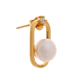 Silver Encased Pearl Earrings - Diavo Jewels