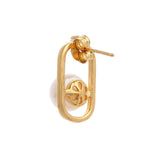 Silver Encased Pearl Earrings - Diavo Jewels