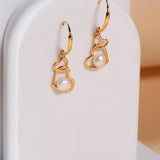 925 Silver Pearl Interlock Heart Earrings