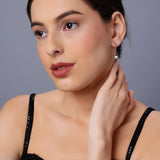 925 Silver Pearl Interlock Heart Earrings