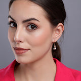 925 Silver Pearl Interlock Heart Earrings