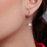 925 Silver Pearl Interlock Heart Earrings