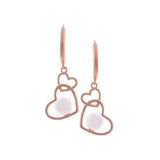 925 Silver Pearl Interlock Heart Earrings