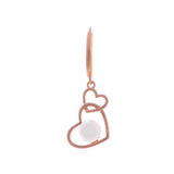 925 Silver Pearl Interlock Heart Earrings