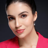 925 Silver Pearl Interlock Heart Earrings