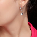 925 Silver Pearl Interlock Heart Earrings