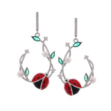 Pearl Bug Silver Delight Earrings - Diavo Jewels