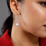 Casket Treasure 925 Silver Earrings with Freshwater Pearl - Diavo Jewels