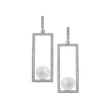 Casket Treasure 925 Silver Earrings with Freshwater Pearl - Diavo Jewels