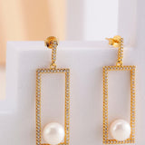 Casket Treasure 925 Silver Earrings with Freshwater Pearl - Diavo Jewels