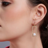 Casket Treasure 925 Silver Earrings with Freshwater Pearl - Diavo Jewels