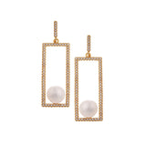 Casket Treasure 925 Silver Earrings with Freshwater Pearl - Diavo Jewels