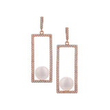 Casket Treasure 925 Silver Earrings with Freshwater Pearl - Diavo Jewels
