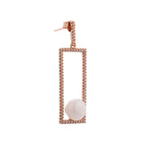 Casket Treasure 925 Silver Earrings with Freshwater Pearl - Diavo Jewels