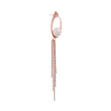 Oval Tassel 925 Silver Earrings with Freshwater Pearl - Diavo Jewels