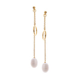Dainty Circle & Pearl Drop 925 Silver Earrings - Diavo Jewels