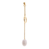 Dainty Circle & Pearl Drop 925 Silver Earrings - Diavo Jewels