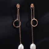 Dainty Circle & Pearl Drop 925 Silver Earrings - Diavo Jewels