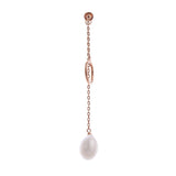 Dainty Circle & Pearl Drop 925 Silver Earrings - Diavo Jewels