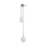 Dainty Circle & Pearl Drop 925 Silver Earrings - Diavo Jewels
