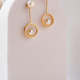 Swinging Pearl Cascade 925 Silver Earrings - Diavo Jewels