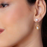 Swinging Pearl Cascade 925 Silver Earrings - Diavo Jewels