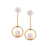 Swinging Pearl Cascade 925 Silver Earrings - Diavo Jewels
