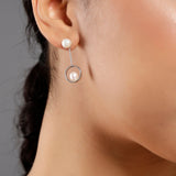Swinging Pearl Cascade 925 Silver Earrings - Diavo Jewels