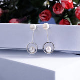 Swinging Pearl Cascade 925 Silver Earrings - Diavo Jewels