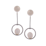 Swinging Pearl Cascade 925 Silver Earrings - Diavo Jewels