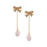 Shimmering Bow Sterling Silver Earrings - Diavo Jewels