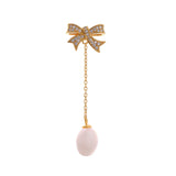 Shimmering Bow Sterling Silver Earrings - Diavo Jewels
